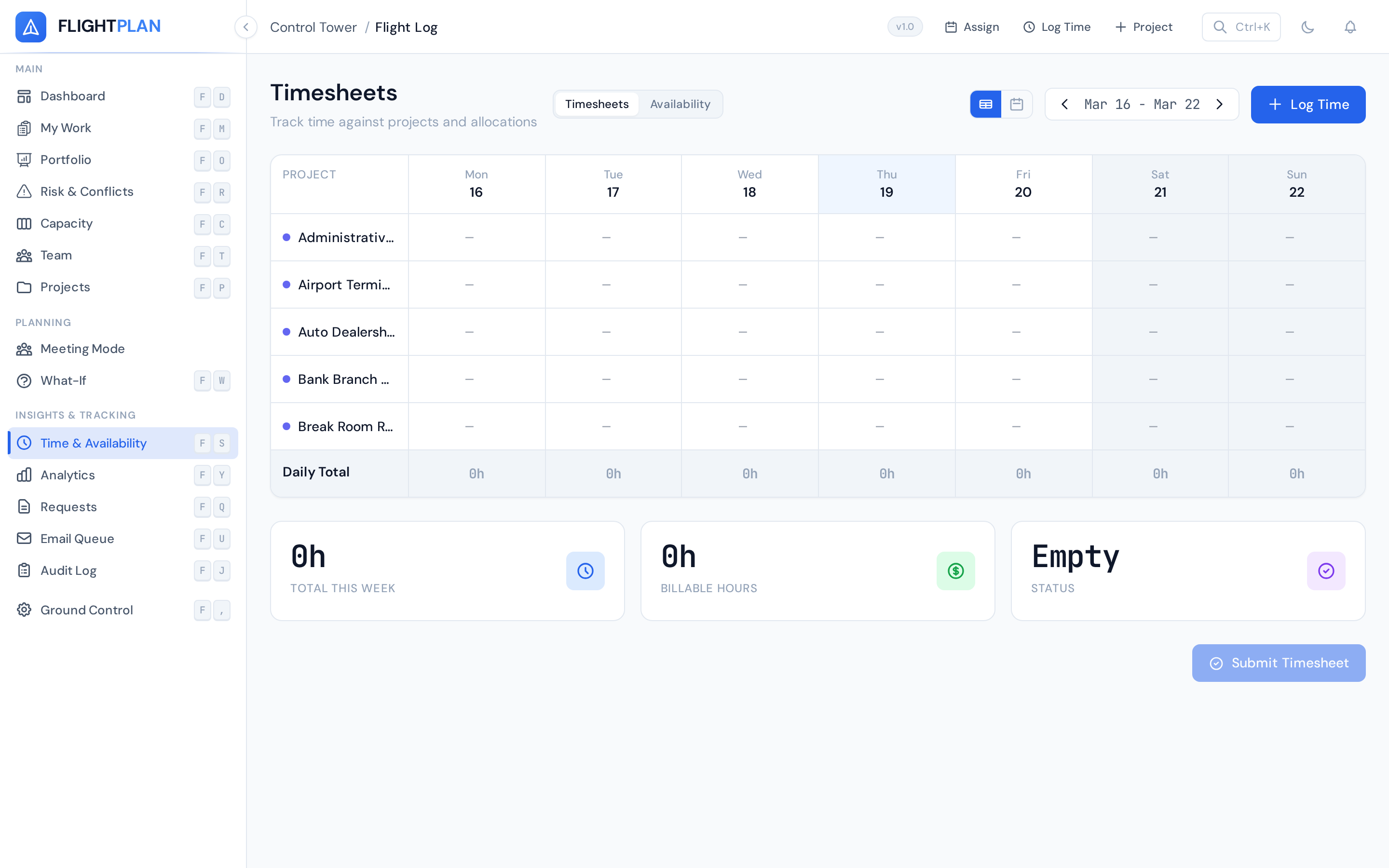 Flightplan Timesheets